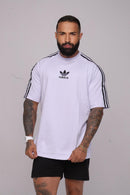 Oversize Adidas Retrô 3 Listras Branca