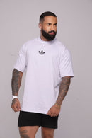 Oversize Adidas Retrô Branca Estampa nas Costas