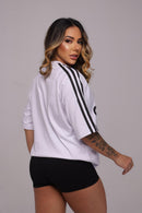 Oversize Adidas Retrô Escrita na Frente Feminina