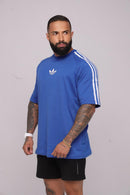 Oversize Adidas Retrô 3 Listras Azul