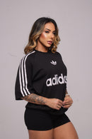 Oversize Adidas Retrô Escrita na Frente Feminina