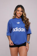 Oversize Adidas Retrô Escrita na Frente Feminina